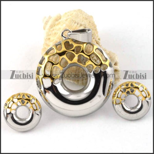 Unique Round Stainless Steel jewelry set -s000056