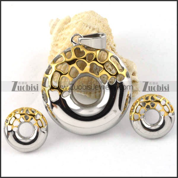 Unique Round Stainless Steel jewelry set -s000056