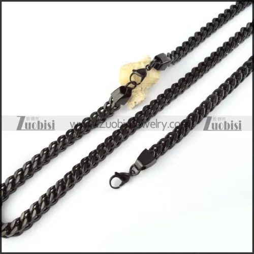 Black Stainless Steel Square Necklace Chain Matching Jewelry -s000168