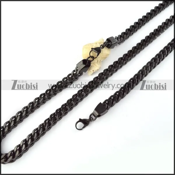 Black Stainless Steel Square Necklace Chain Matching Jewelry -s000168