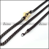 Black Stainless Steel Square Necklace Chain Matching Jewelry -s000168