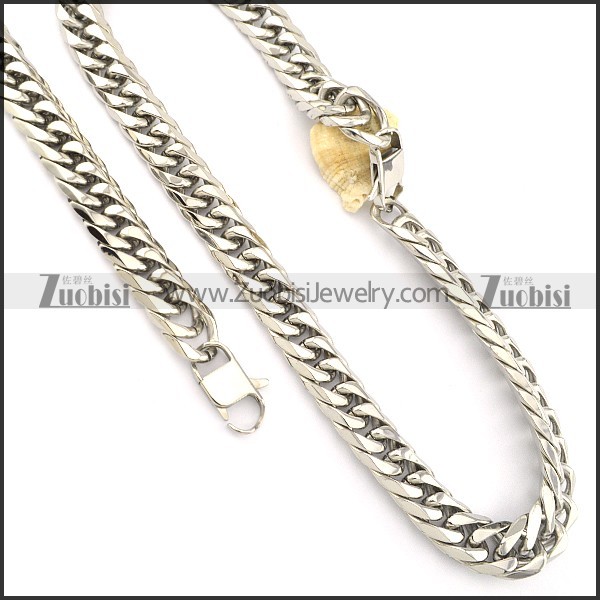 Steel Jewelry Set including Stamping Necklace and Bracelet -s000470