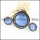 Light Blue Cat Eye Stone Stainless Steel jewelry set-s000061