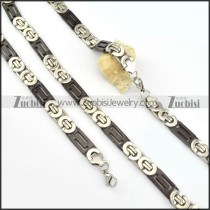enjoyable Steel Stamping Necklace with Bracele Set - s000261