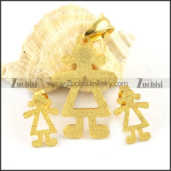 Wash Grave Stainless Steel Girl Jewelry Set -s000068
