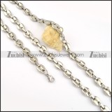 nice-looking Stainless Steel Stamping Necklace with Bracele Set - s000271