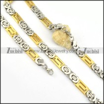 good Steel Stamping Necklace with Bracele Set - s000260