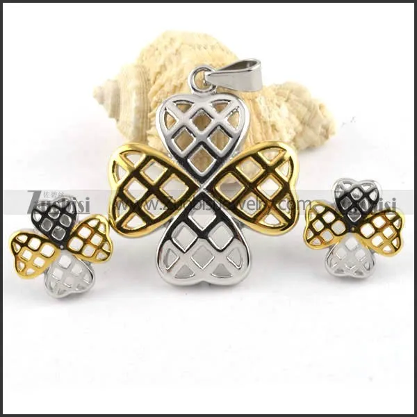 Chinese Knot Stainless Steel jewelry set with Heart theme -s000035