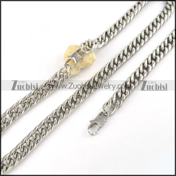 Silver Stainless Steel Casting Necklace and Bracelet -s000171