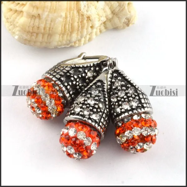 Stainless Steel jewelry set with Red Rhinestone Ball -s000138
