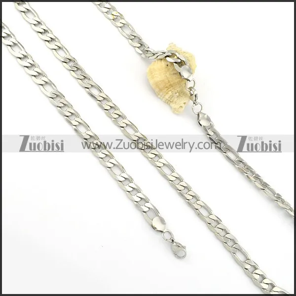 Steel Jewelry Set including Stamping Necklace and Bracelet -s000471
