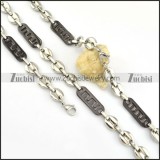 beautiful noncorrosive steel Stamping Necklace with Bracele Set - s000265