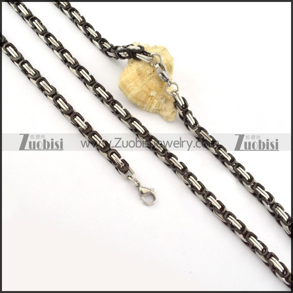 functional Stainless Steel Stamping Necklace with Bracele Set - s000237