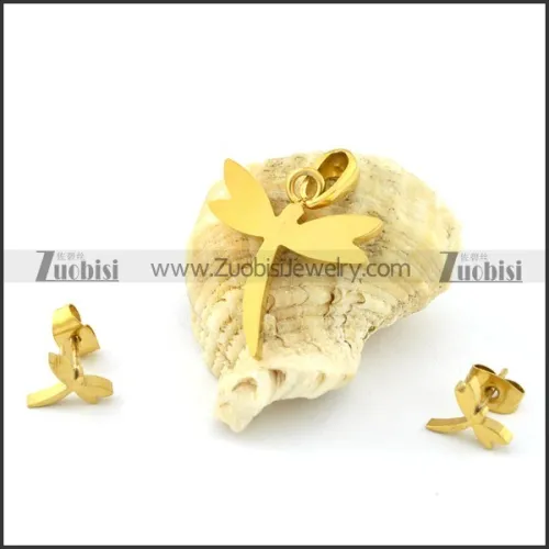 Dragonfly Pendant and Earring matching jewelry -s000459