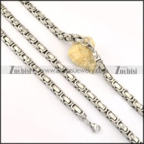 comely Steel Stamping Necklace with Bracele Set - s000230