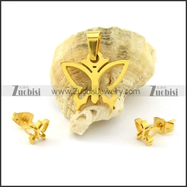 Lovely Jewelry Set in Stainless Steel Metal including Pendant an Earring -s000699