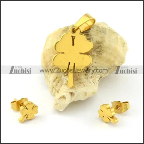 Lovely Jewelry Set in Stainless Steel Metal including Pendant an Earring -s000693