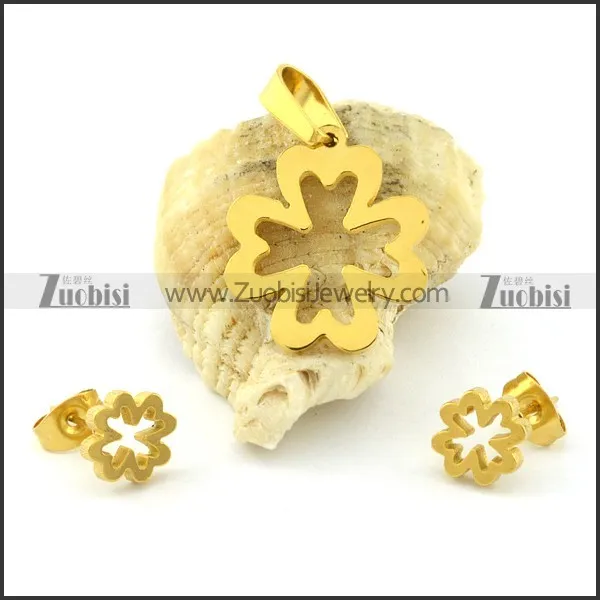 Lovely Jewelry Set in Stainless Steel Metal including Pendant an Earring -s000695