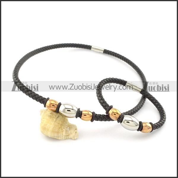 leather jewelry set s000728