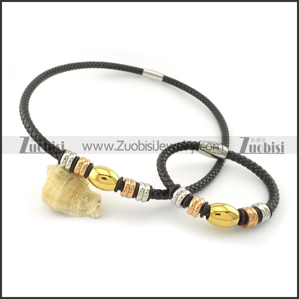 leather jewelry set s000738