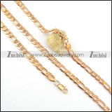 8mm rose gold necklace and bracelet set s000821