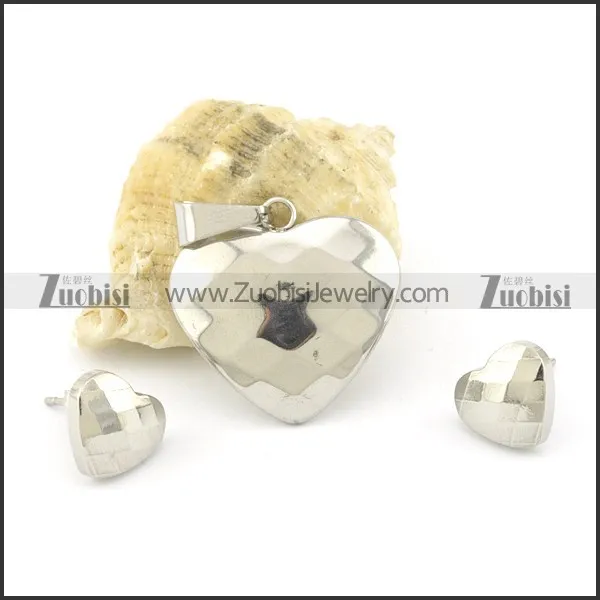 heart jewelry sets of pendant and earring s000842