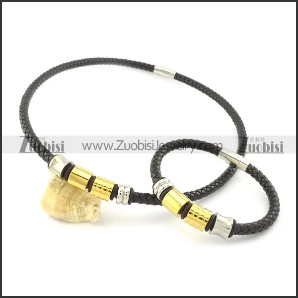 leather jewelry set s000744