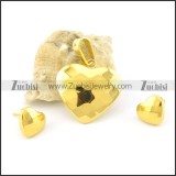 shiny gold plated heart matching jewelry s000843