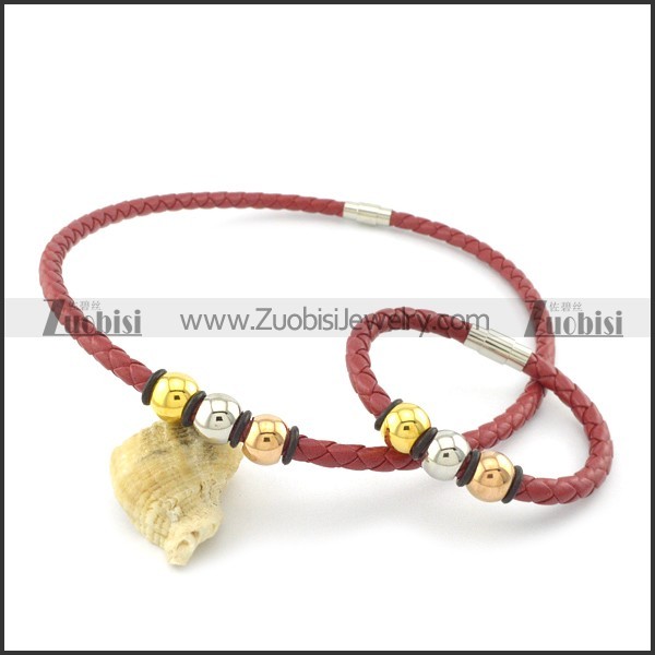 leather jewelry set s000748