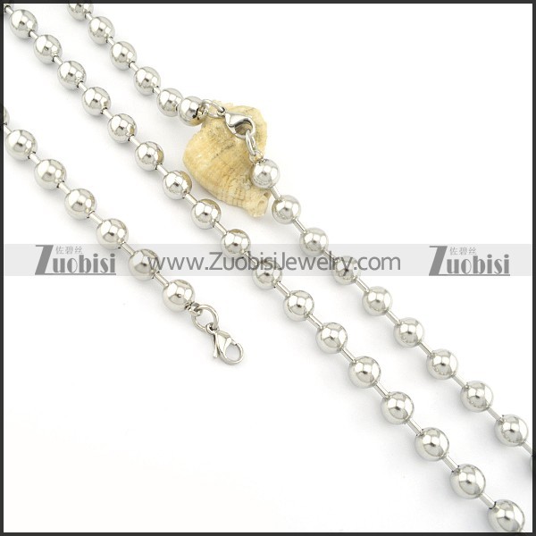 1cm wide ball chain jewelry set s000831