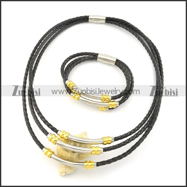 leather jewelry set s000755