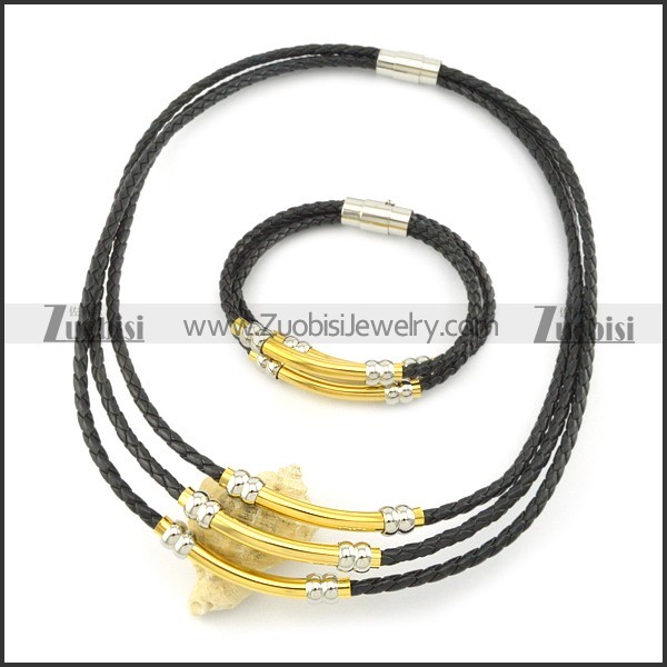 leather jewelry set s000756