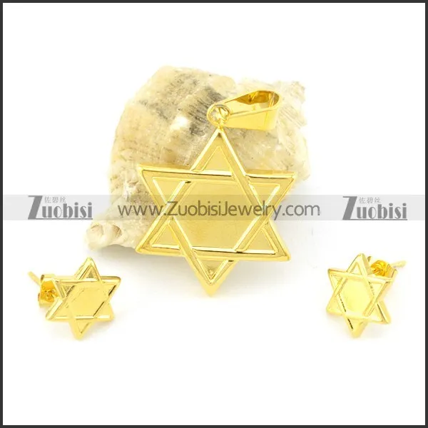 gold star jewelry set s000841