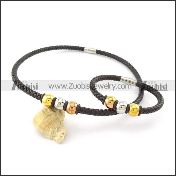 leather jewelry set s000746