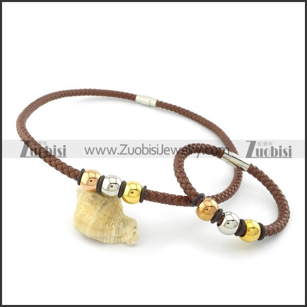 leather jewelry set s000747