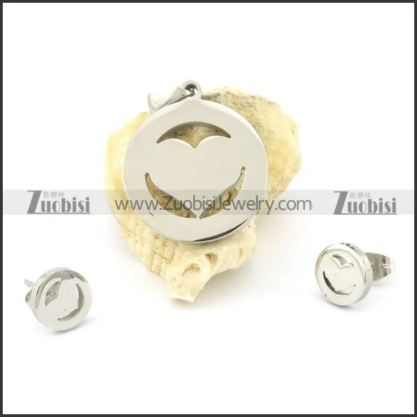 heart shaped earring and pendant for wholesale s000846