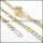 11.5MM Wide 3 Small Steel Ring to 1 Big Gold Ring Chain Set s000875