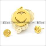 gold plated heart jewelry set s000847