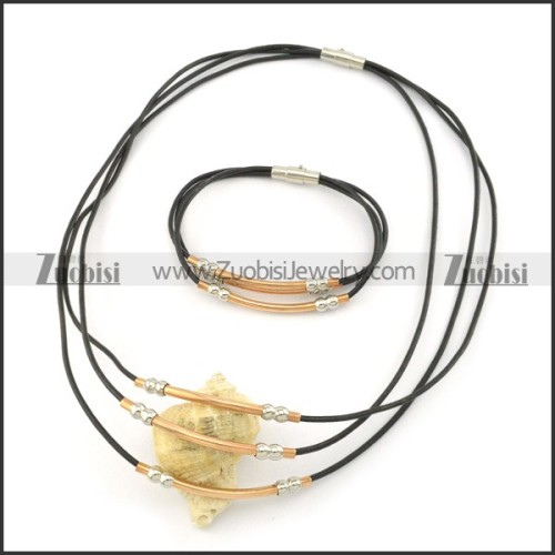 leather jewelry set s000754