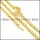 8mm gold plated necklace and bracelet s000825