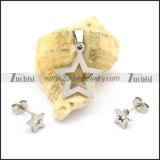 stainless steel star jewelry set s000950