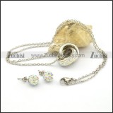 AB Rhinestone Ball Necklace and Earring Set s001190