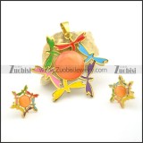 Six Colorful Dragonflies Jewelry Set s001043