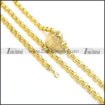 9MM Shiny Yellow Gold Box Chain Jewelry Set s001026