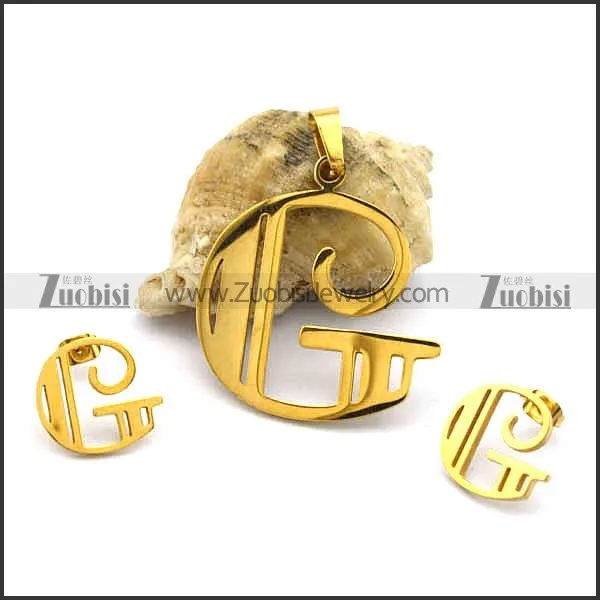 G Capital Letter Jewelry Set for Girls s001264