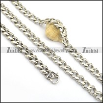 13mm wide cutting edge link chain necklace set with bracelet 000968