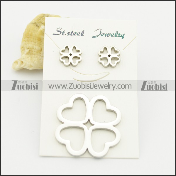 four leaf clover earring and pendant matching jewelry s000930