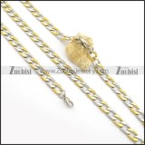 0.9CM Wide Silve and Gold Tone Necklace and Bracelet Set s001024
