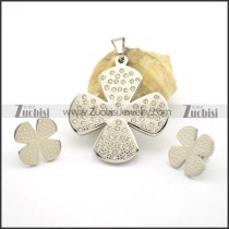Stainless Steel Four Leaf Clover Jewelry Set s001039
