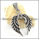 Double Stainless Steel Wing Pendant - p000163